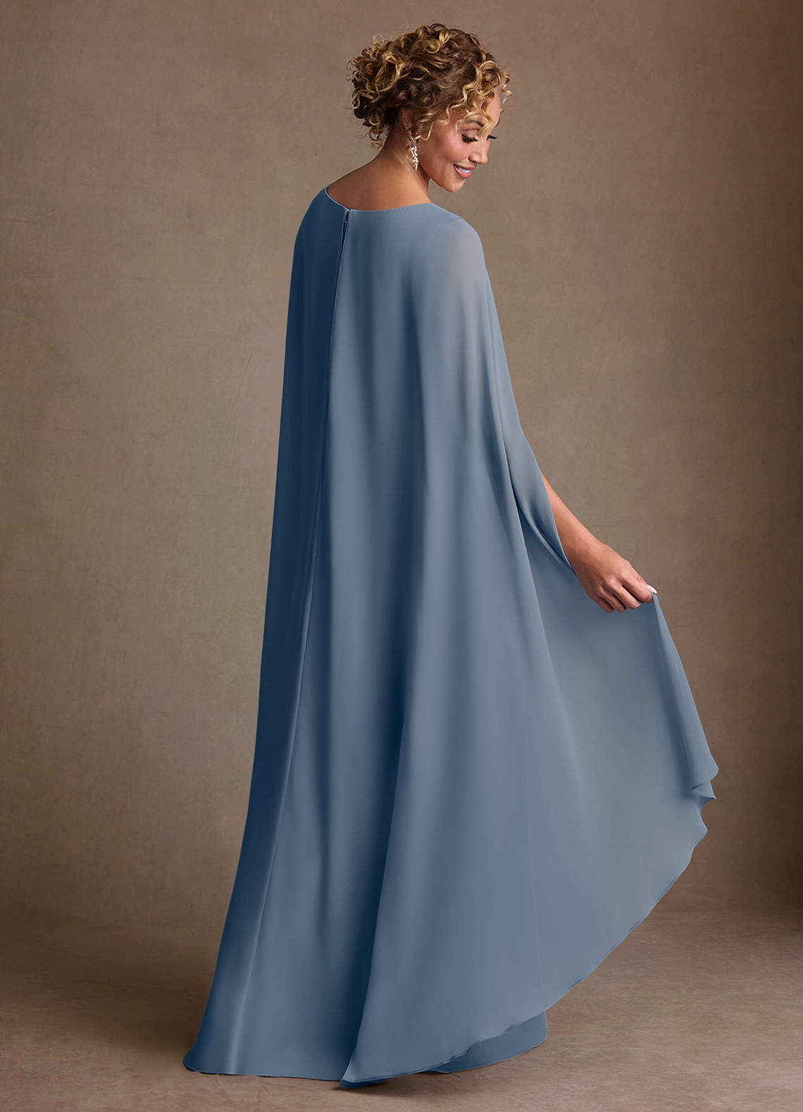 Boudica A-Line V-Neck Chiffon Mother of the Bride Dress in Twilight