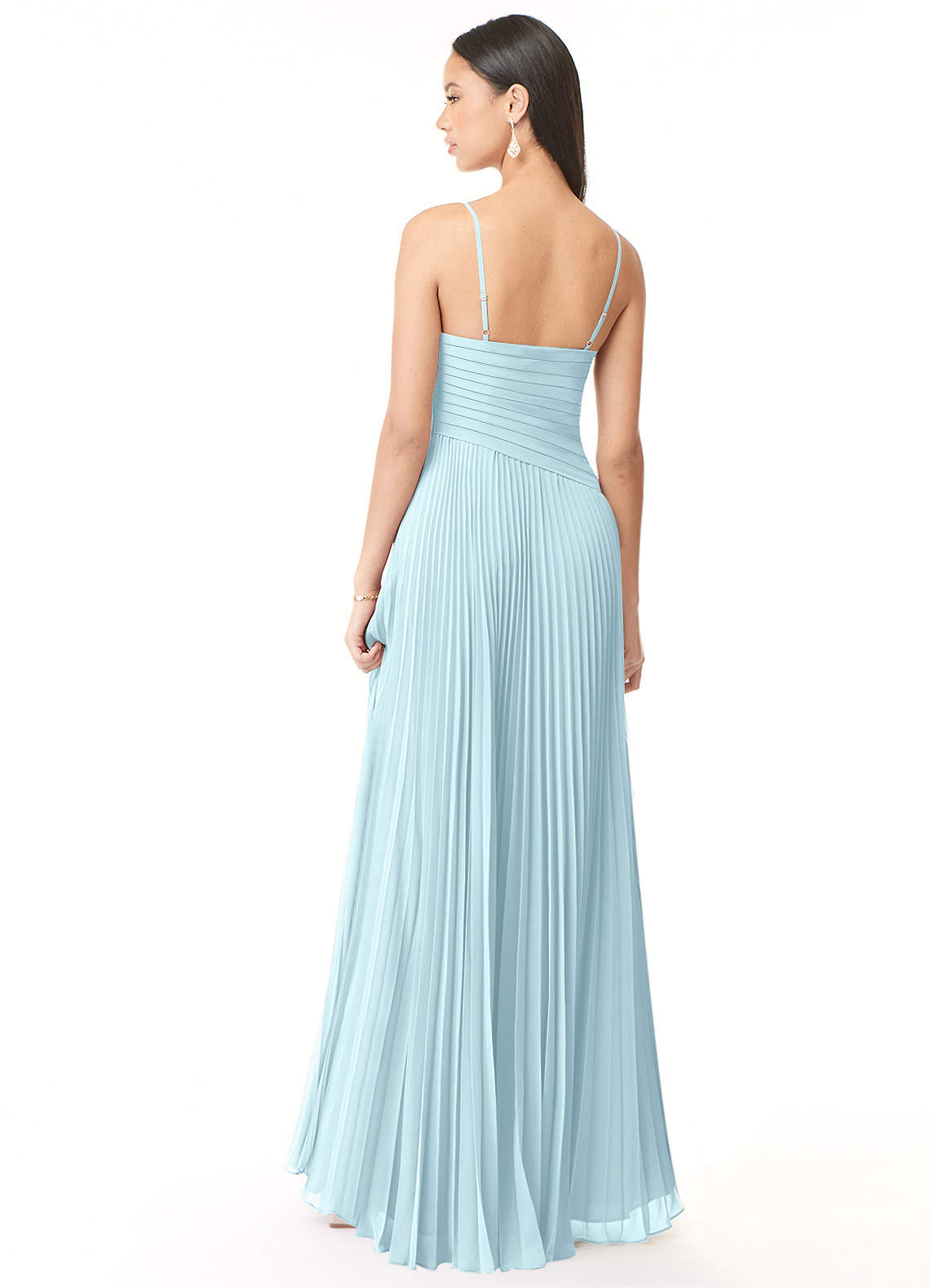 Vini A-Line V-Neck Chiffon Bridesmaid Dress in Cloud Blue
