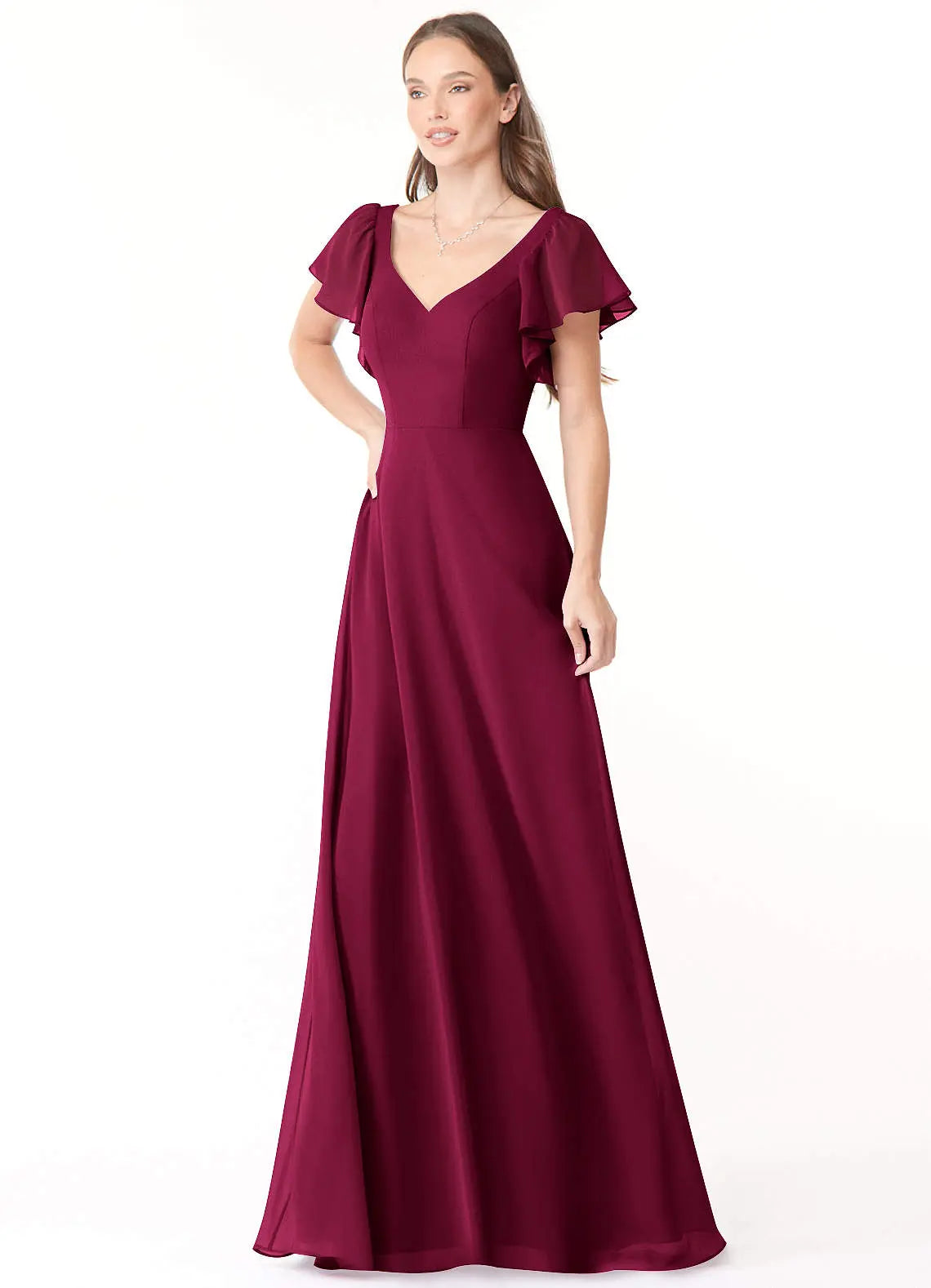 Syenna A-Line V-Neck Chiffon Bridesmaid Dress