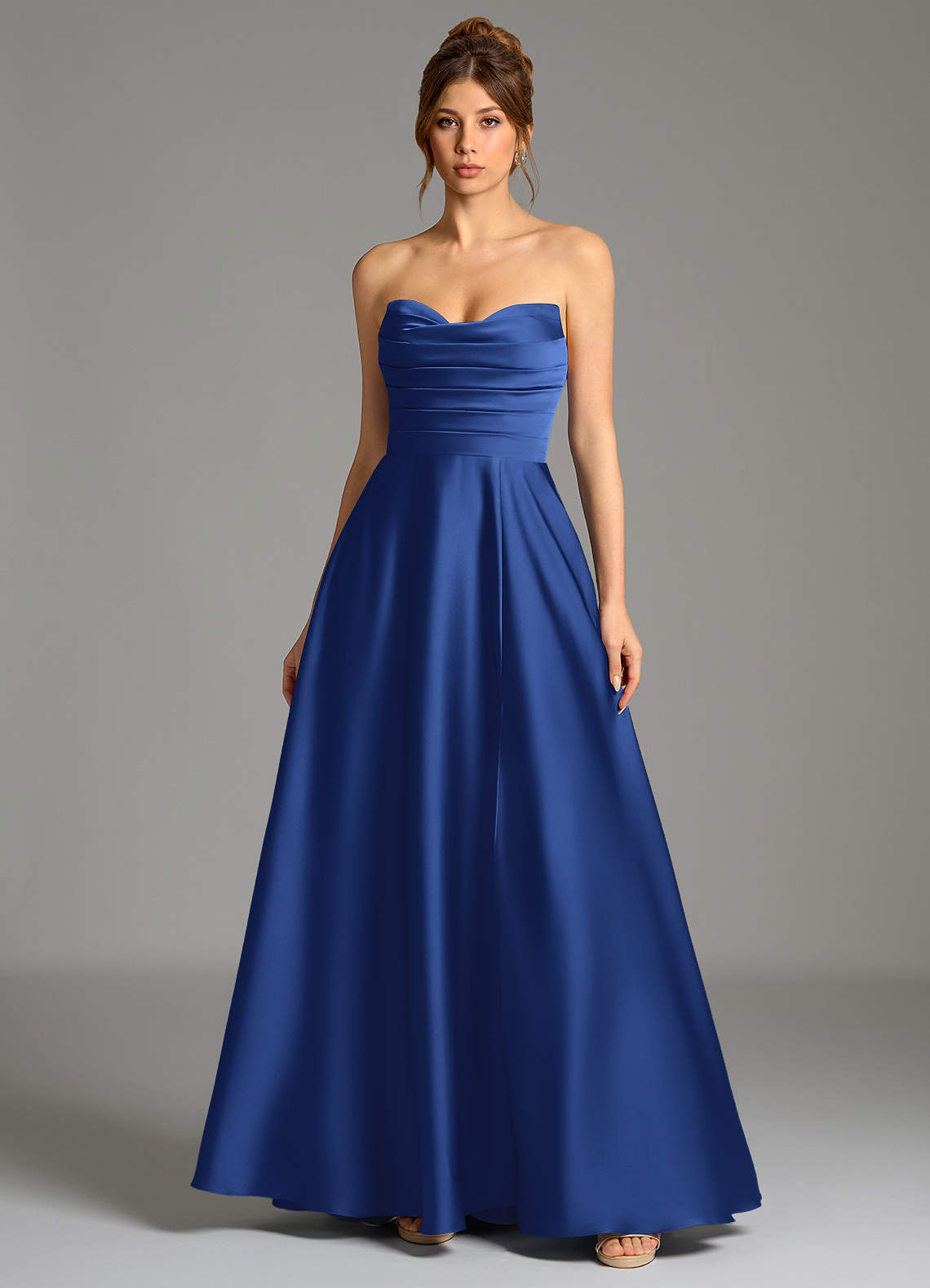 Ayla A-Line Sweetheart Stretch Satin Bridesmaid Dress in Royal Blue