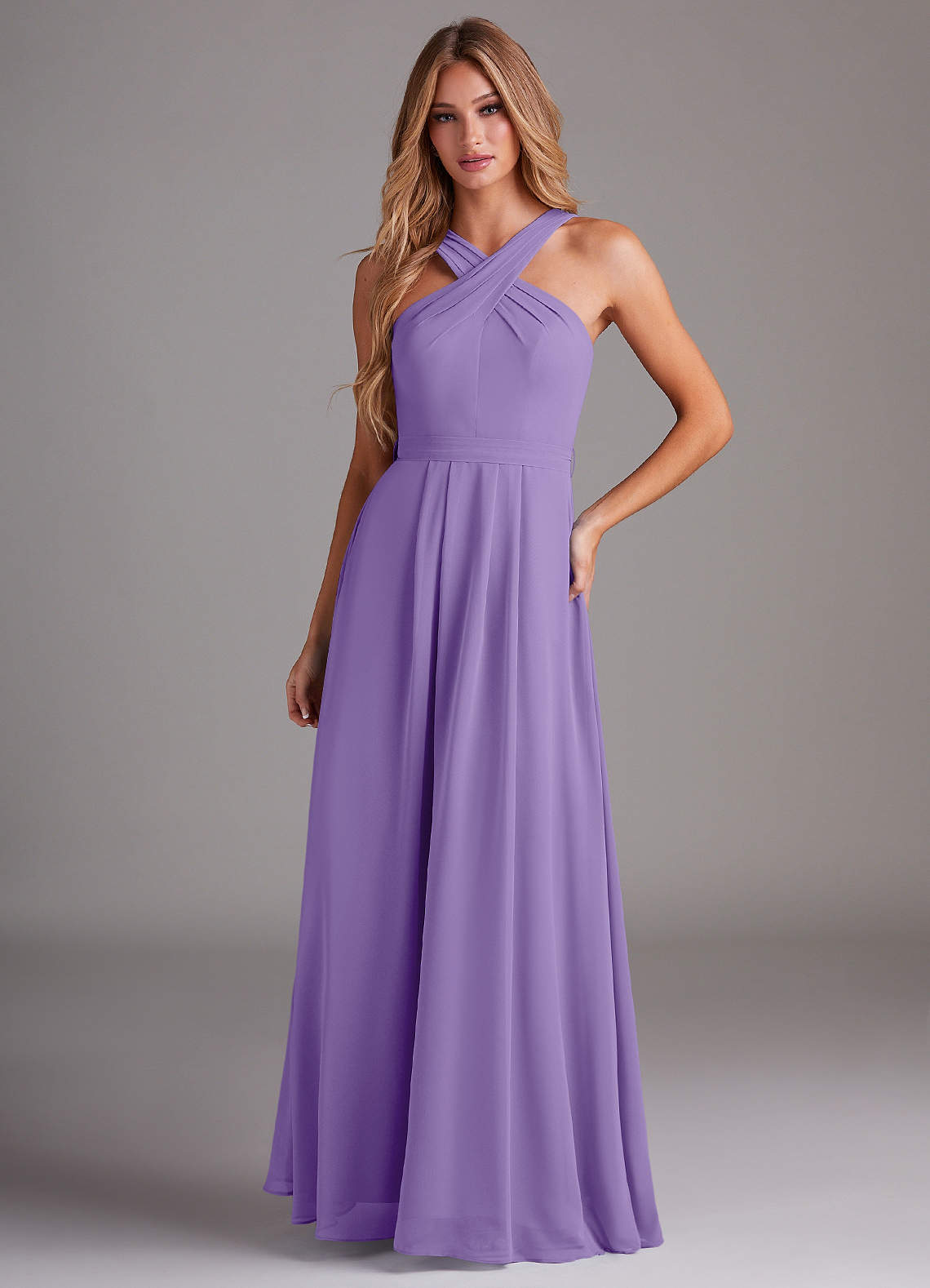 Dixie A-Line Halter Chiffon Bridesmaid Dress in Tahiti