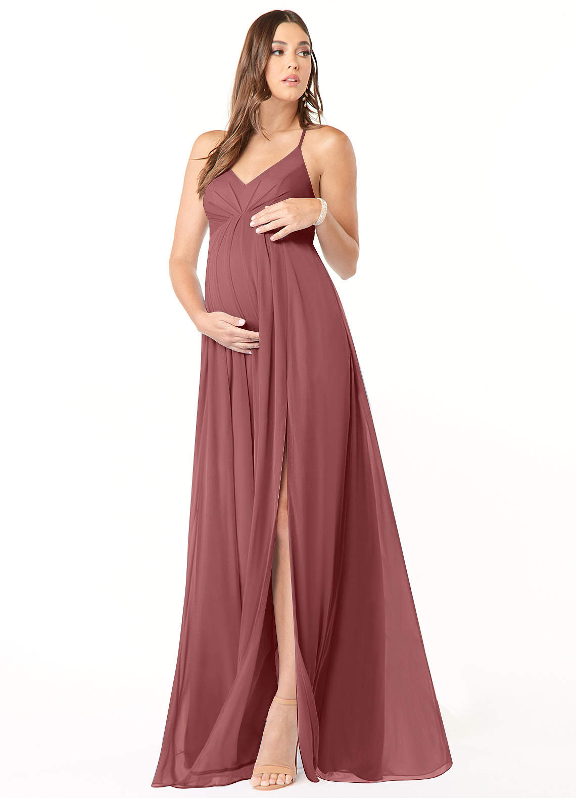 Annabelle A-Line V-Neck Mesh Bridesmaid Dress in Amethyst