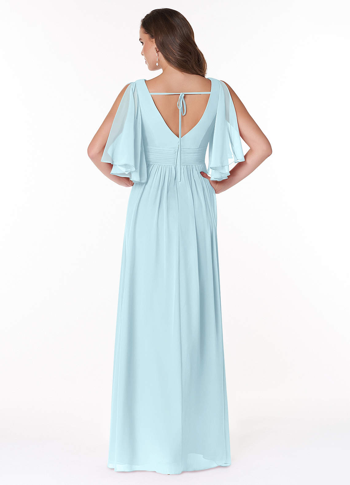 Temeka A-Line V-Neck Chiffon Bridesmaid Dress in Cloud Blue