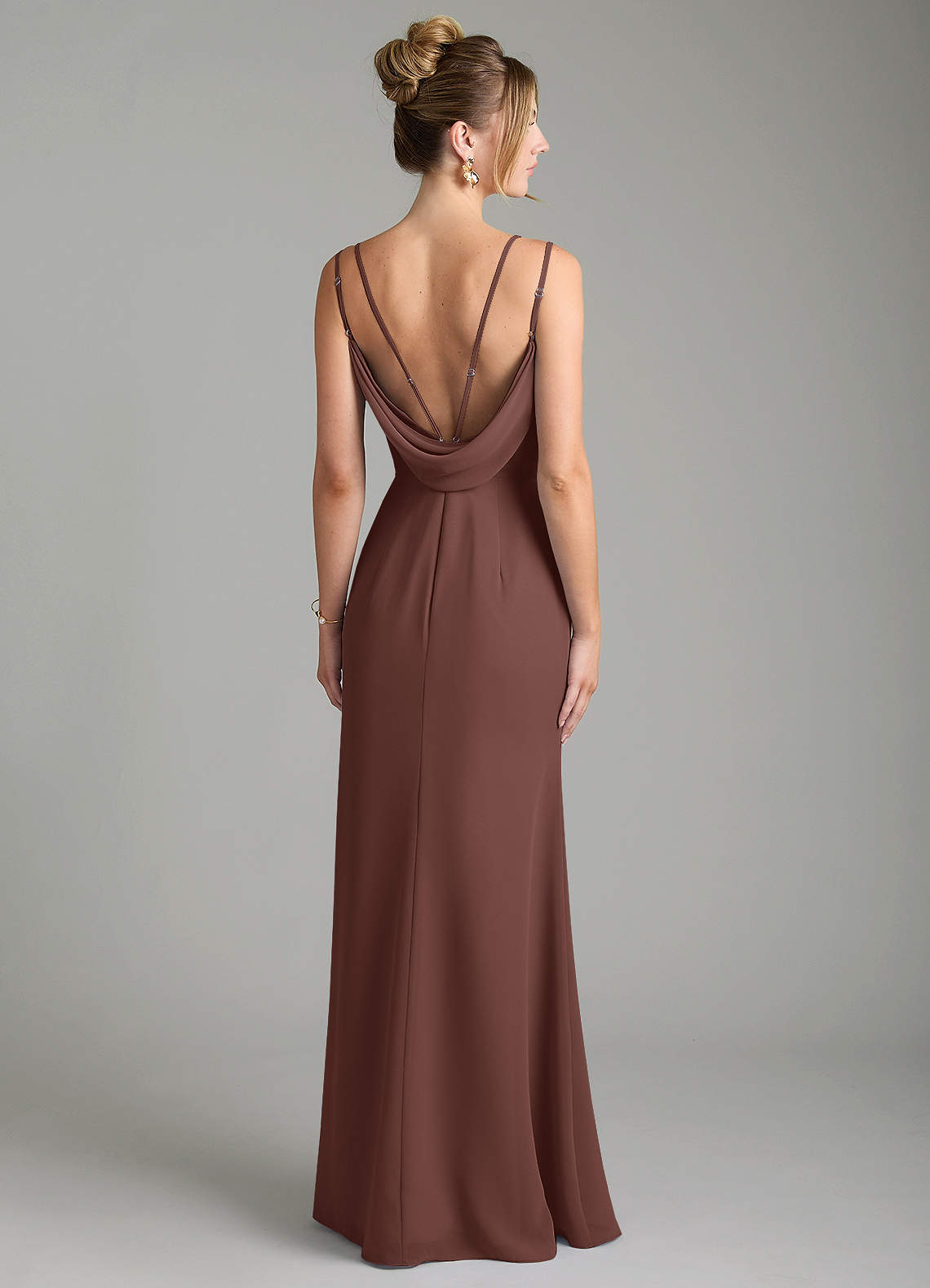 Egypt Sheath Sweetheart Chiffon Bridesmaid Dress in Espresso