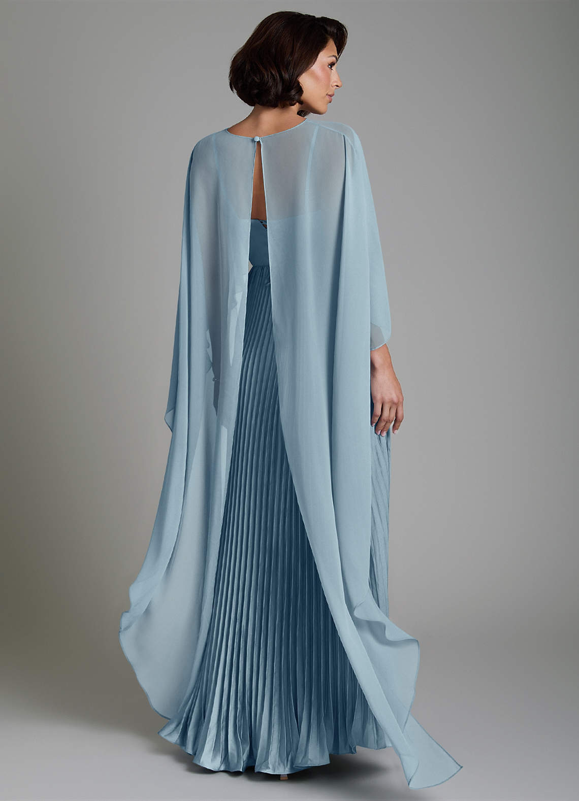 Micah A-Line Sweetheart Stretch Satin and Chiffon Bridesmaid Dress in dusty blue