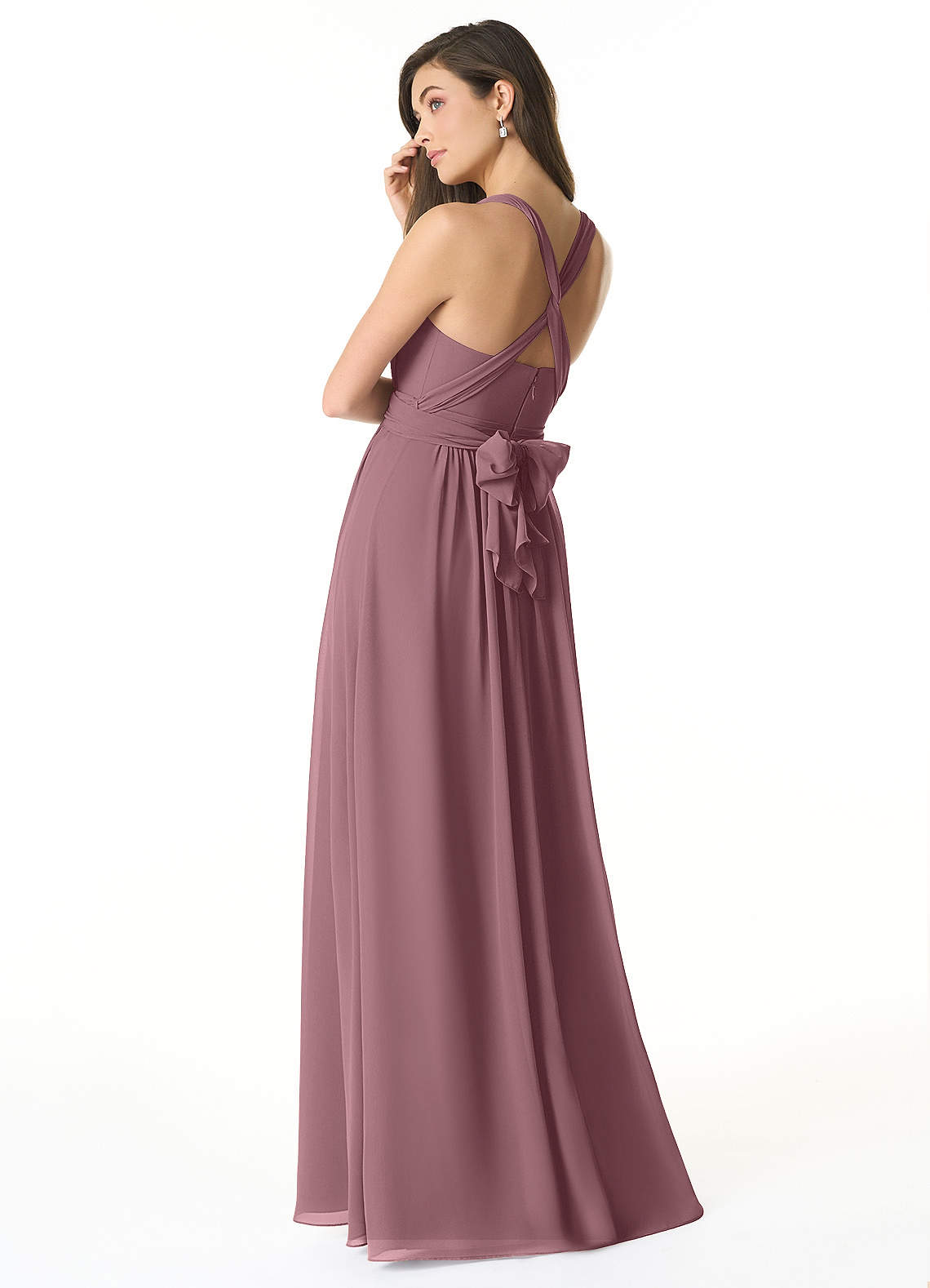 Olani A-Line V-Neck Chiffon Bridesmaid Dress in Amethyst
