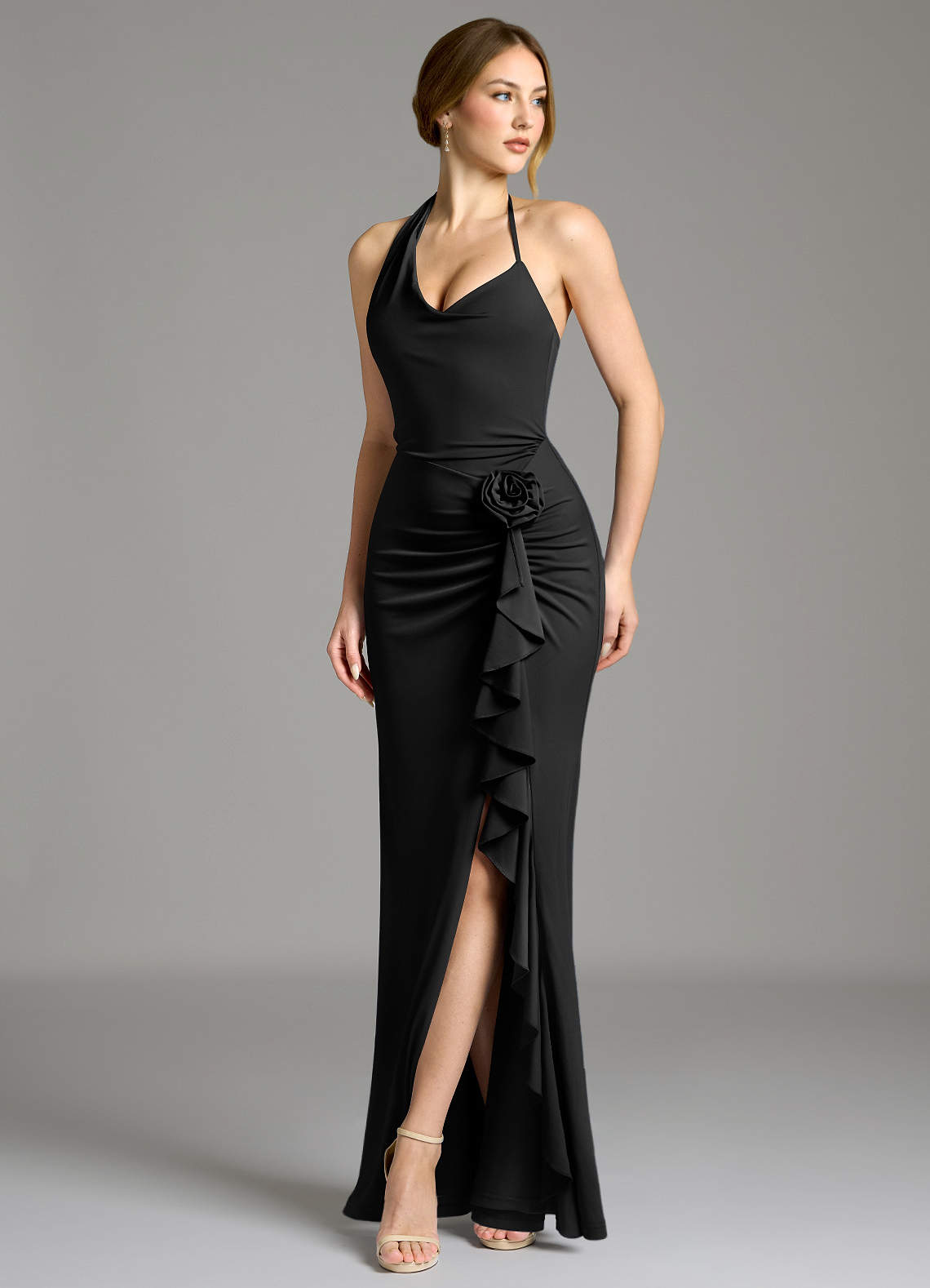 Gwyneth Mermaid Halter Tulle and Stretch Jersey Bridesmaid Dress