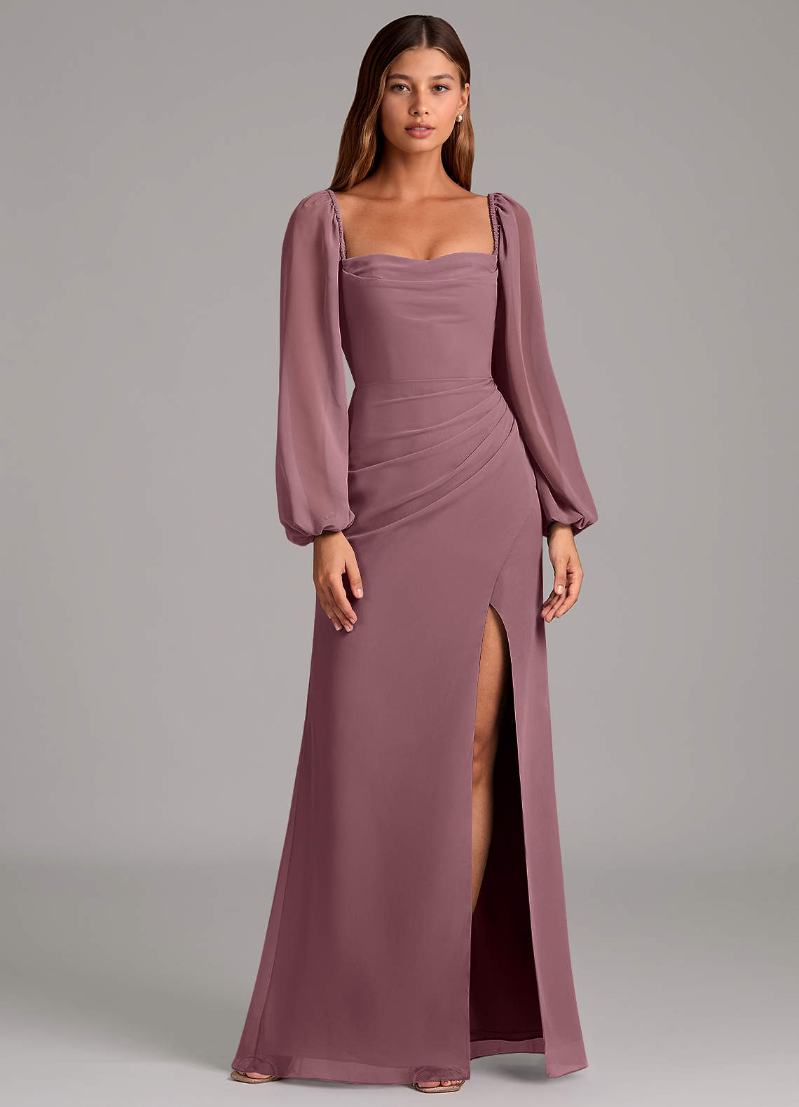 Brixley Mermaid Sweetheart Chiffon Bridesmaid Dress in Amethyst