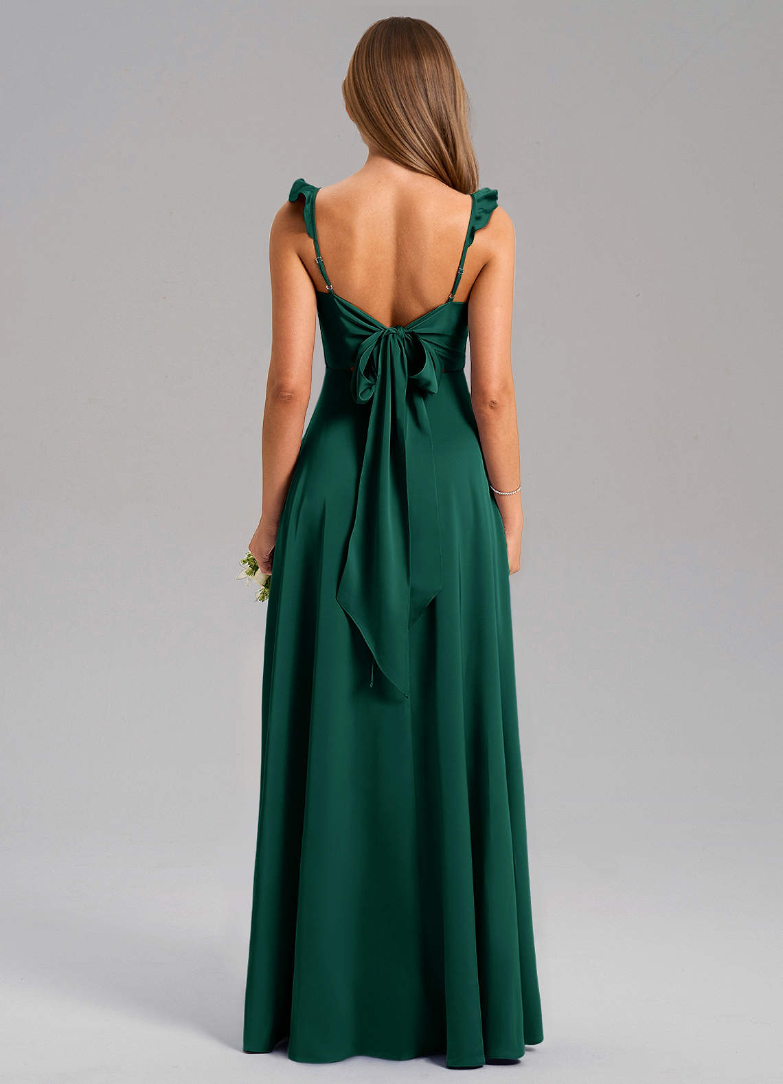 Everett A-Line V-Neck Chiffon Bridesmaid Dress in Emerald