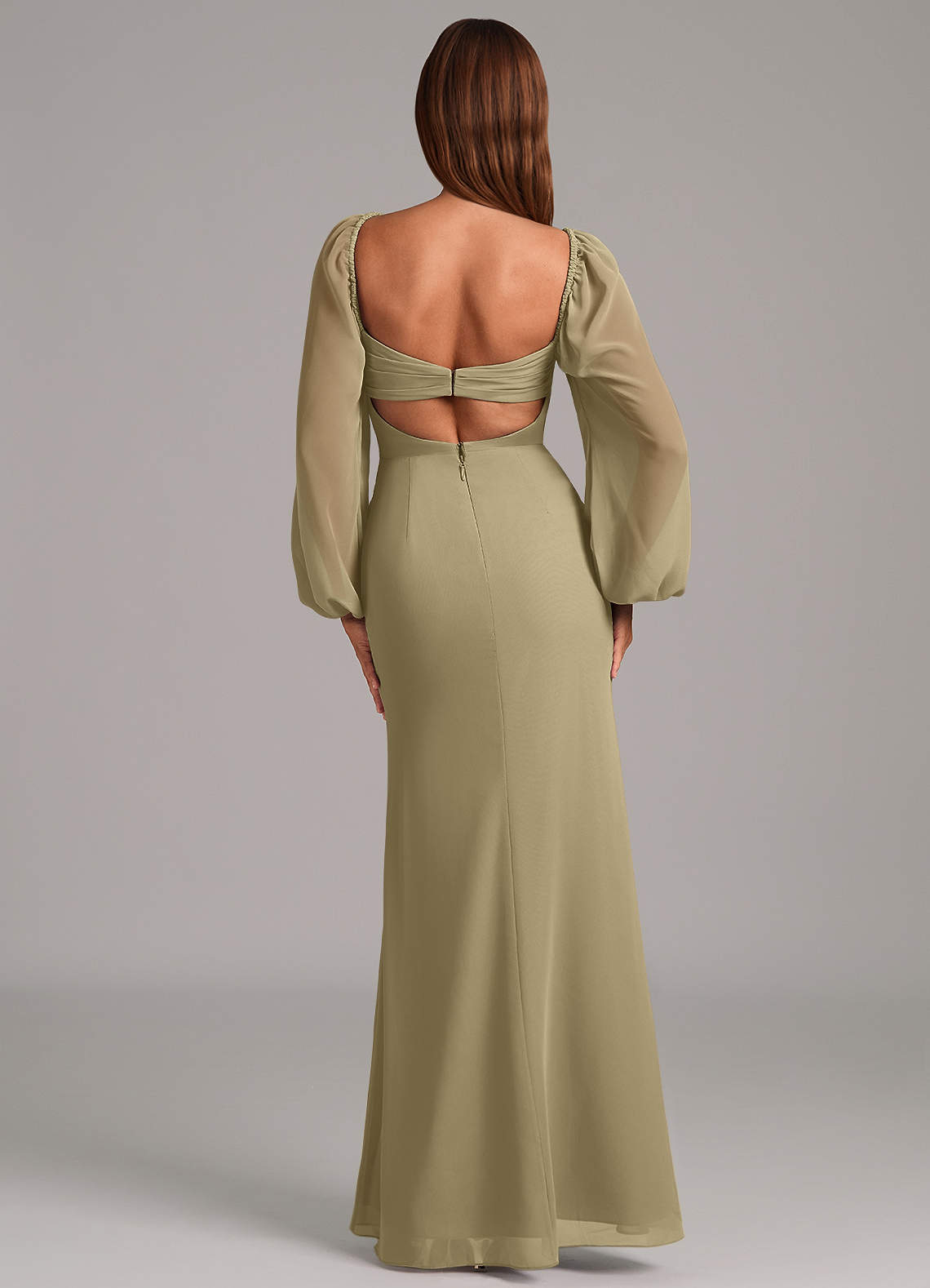 Brixley Mermaid Sweetheart Chiffon Bridesmaid Dress in Moss Green
