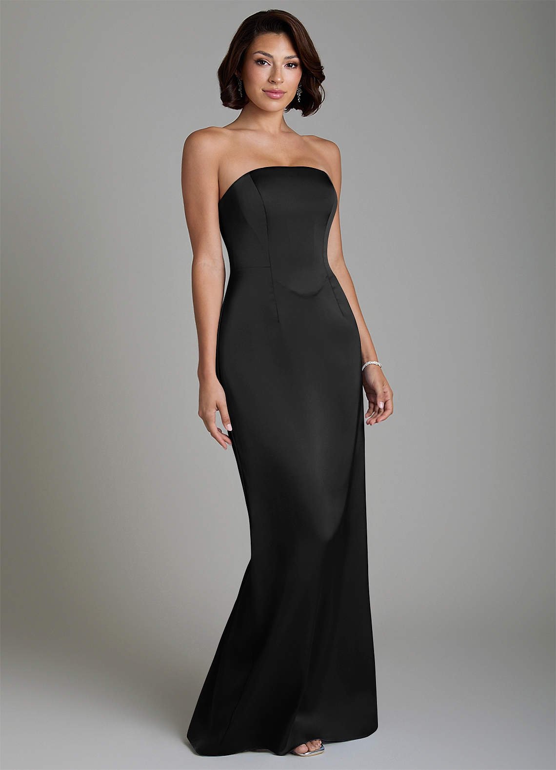 Fallyn Sheath Strapless Stretch Satin Bridesmaid Dress