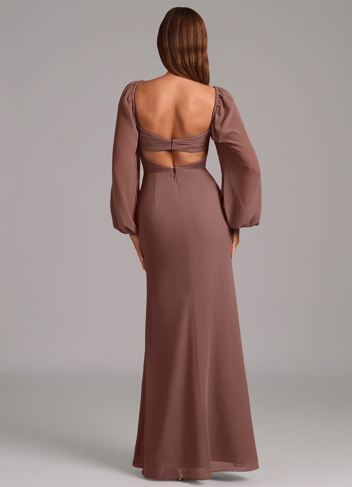 Brixley Mermaid Sweetheart Chiffon Bridesmaid Dress in Espresso