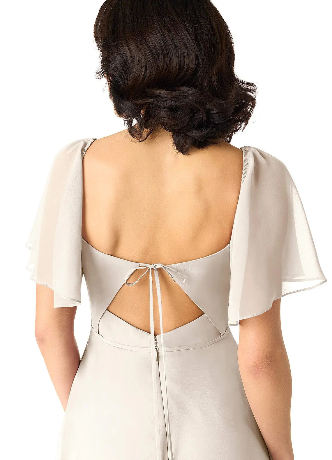Chloe A-Line Sweetheart Chiffon Bridesmaid Dress in White Alabaster