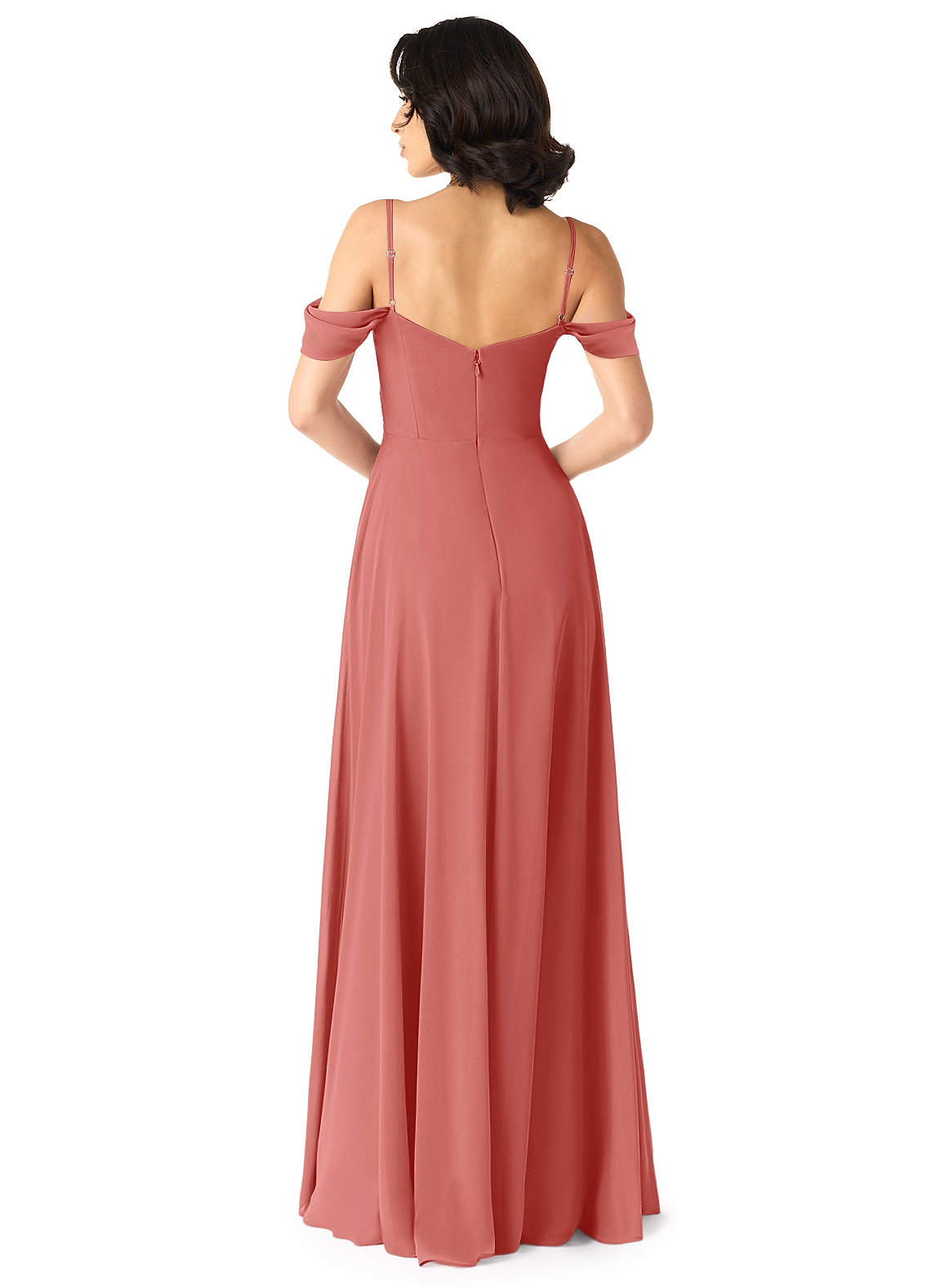 Tancie A-Line Off-the-Shoulder Chiffon Bridesmaid Dress in Antique Rose