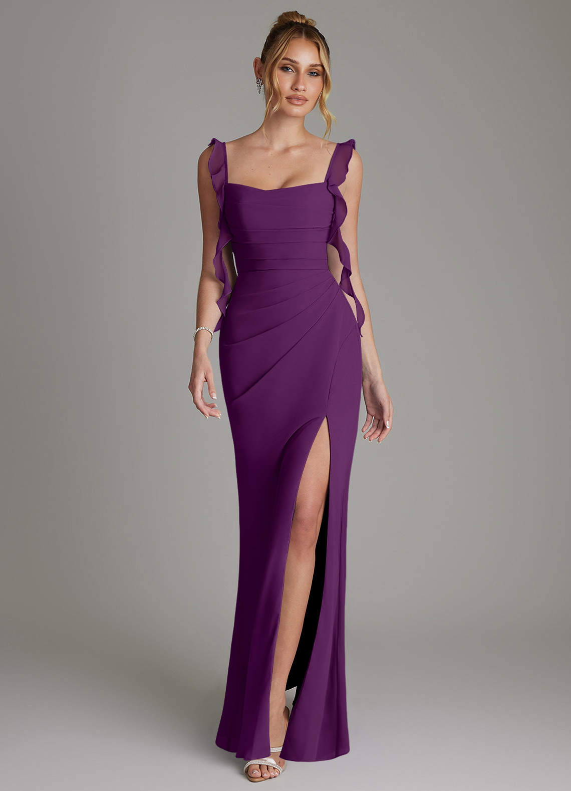 Jessamine Mermaid Sweetheart Chiffon Bridesmaid Dress in Grape