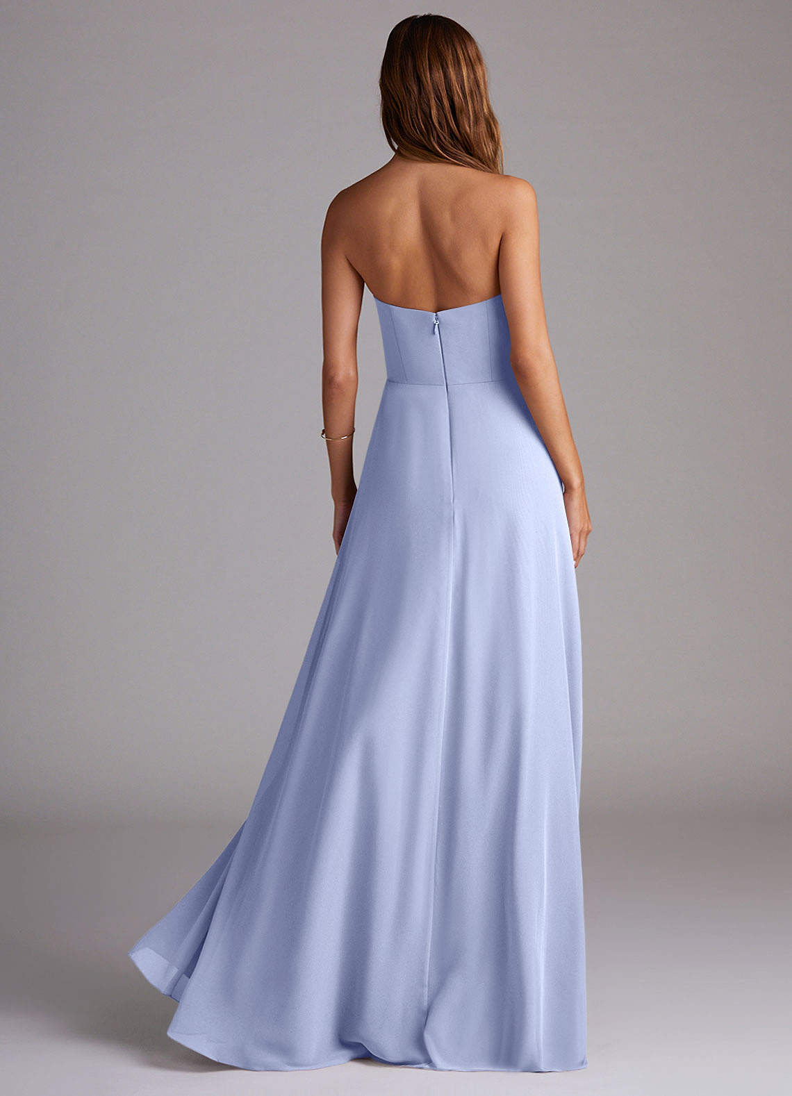 Wren A-Line Straight-Neck Chiffon Bridesmaid Dress in Ice