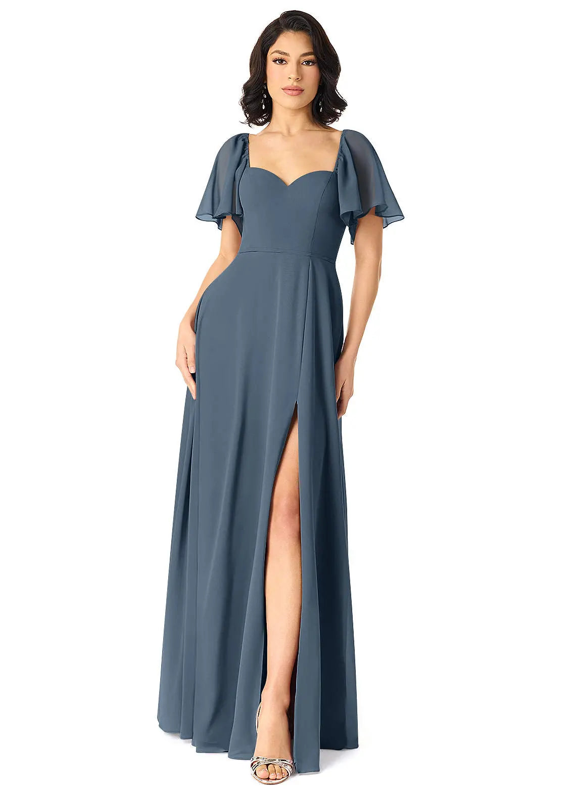 Chloe A-Line Sweetheart Chiffon Bridesmaid Dress in Neptune