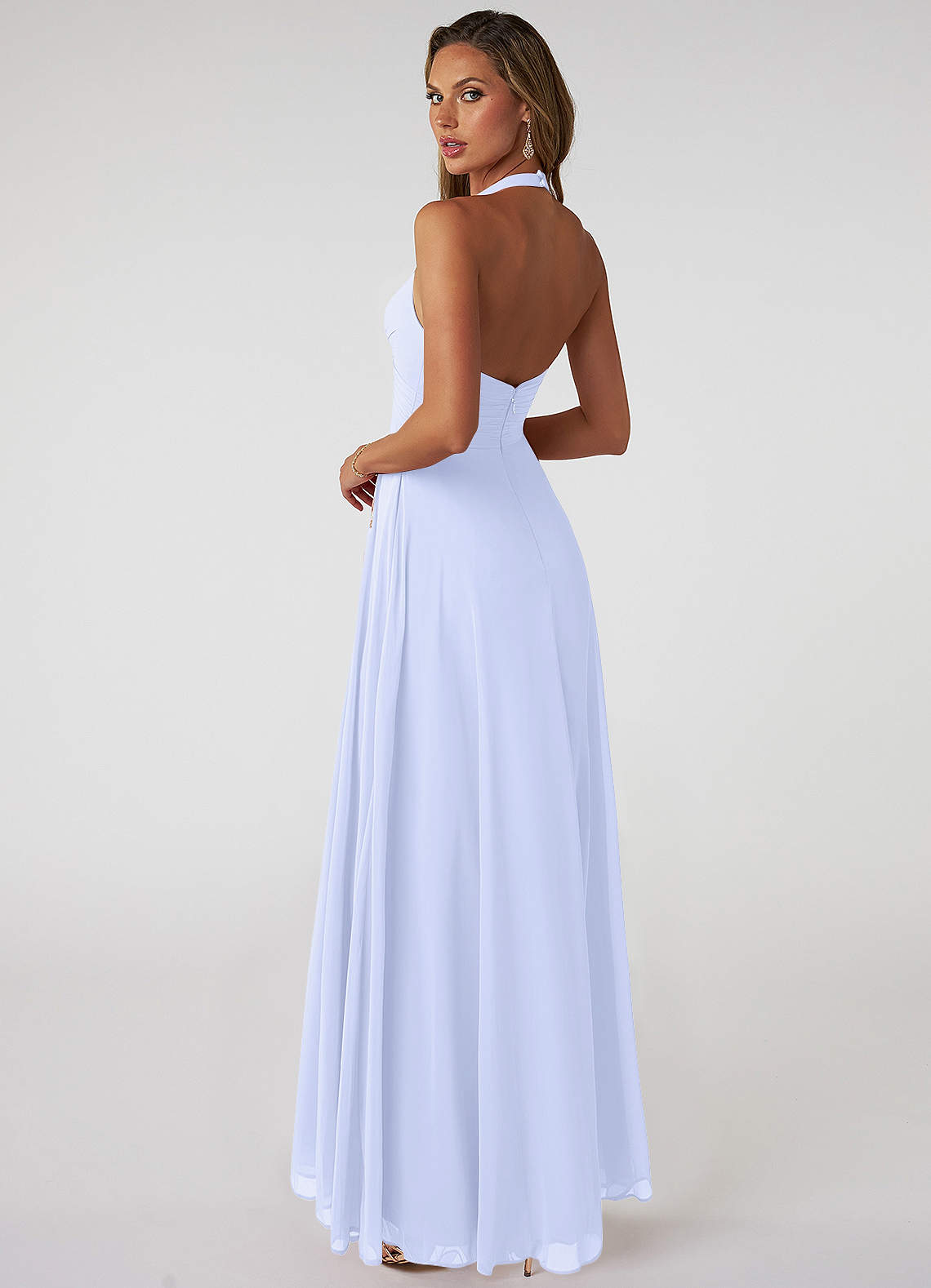 Tessie A-Line V-Neck Chiffon Bridesmaid Dress in Lavender