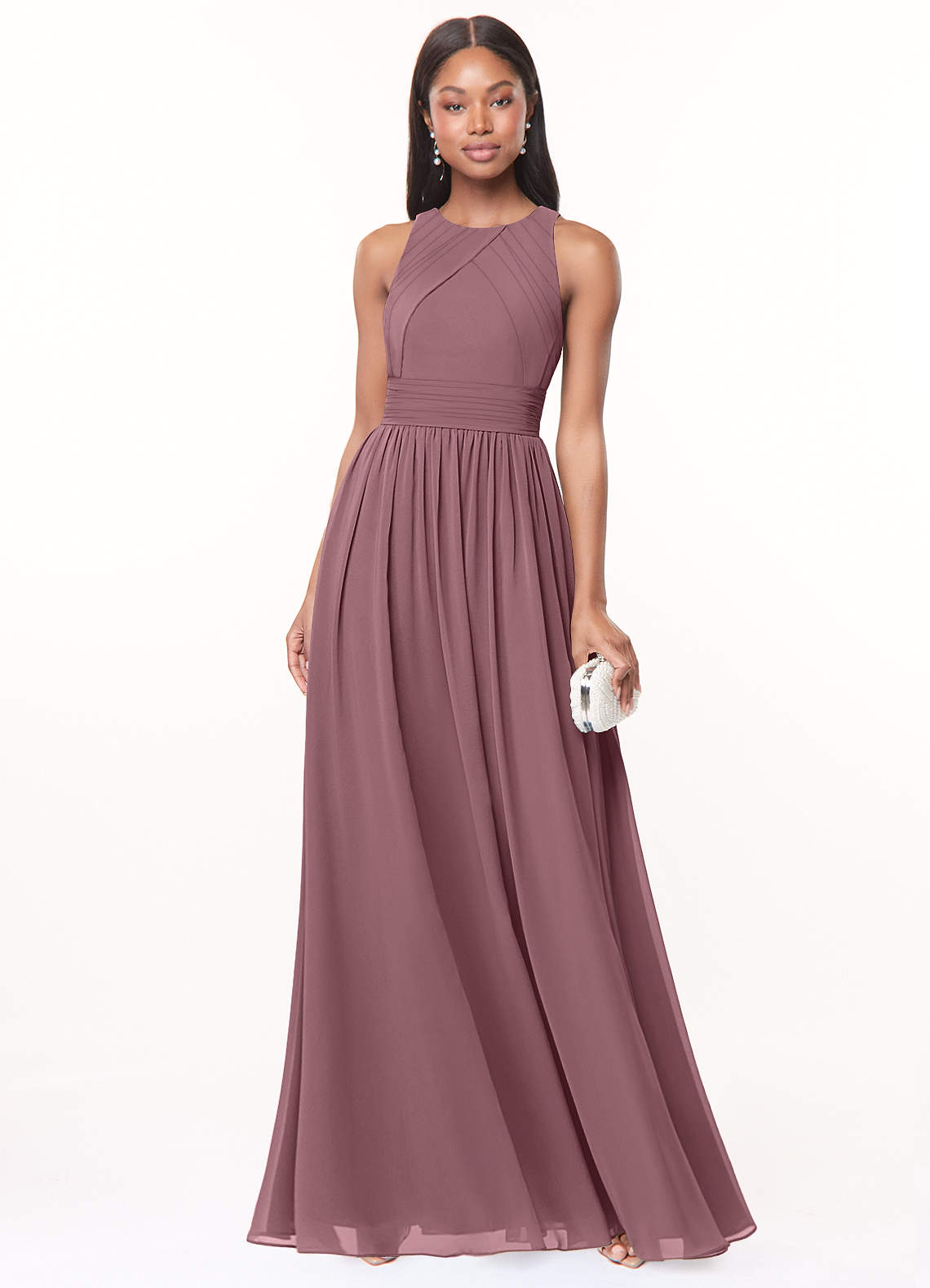 Harper A-Line Scoop-Neck Chiffon Bridesmaid Dress in Amethyst