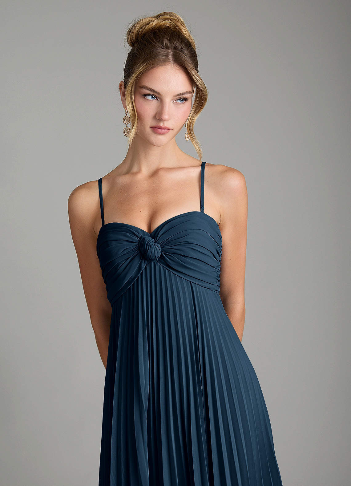 Tempest A-Line Sweetheart Chiffon Bridesmaid Dress in Dark Navy