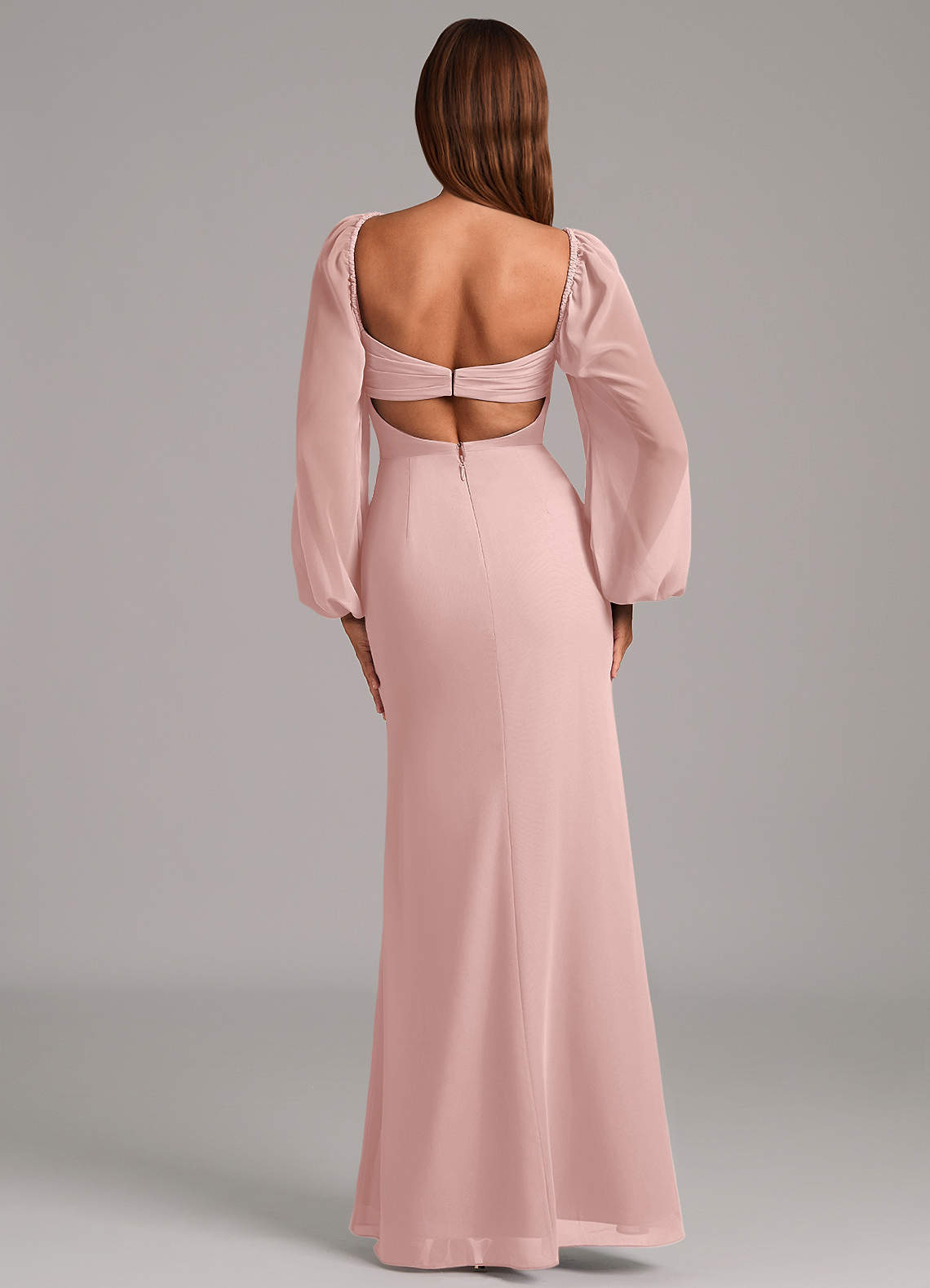 Brixley Mermaid Sweetheart Chiffon Bridesmaid Dress in Powder Pink