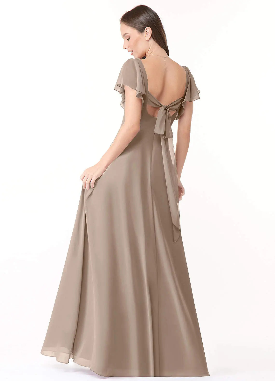 Syenna A-Line V-Neck Chiffon Bridesmaid Dress in Taupe