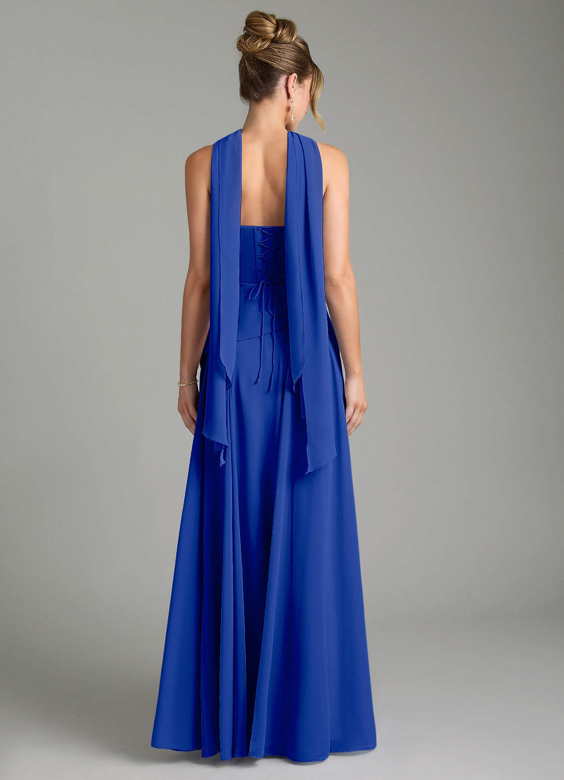 Gabriela A-Line Cowl-Neck Chiffon Bridesmaid Dress in Royal Blue