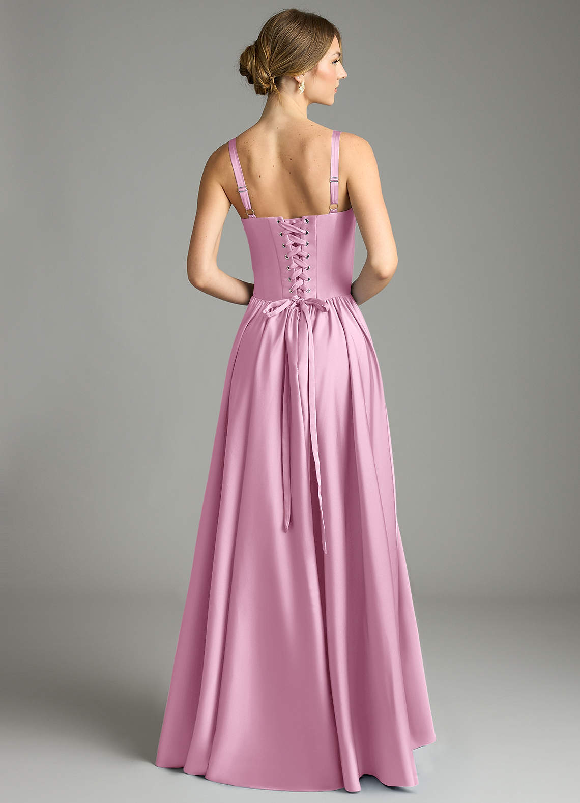 Evadina A-Line Sweetheart Stretch Satin Bridesmaid Dress in candy pink