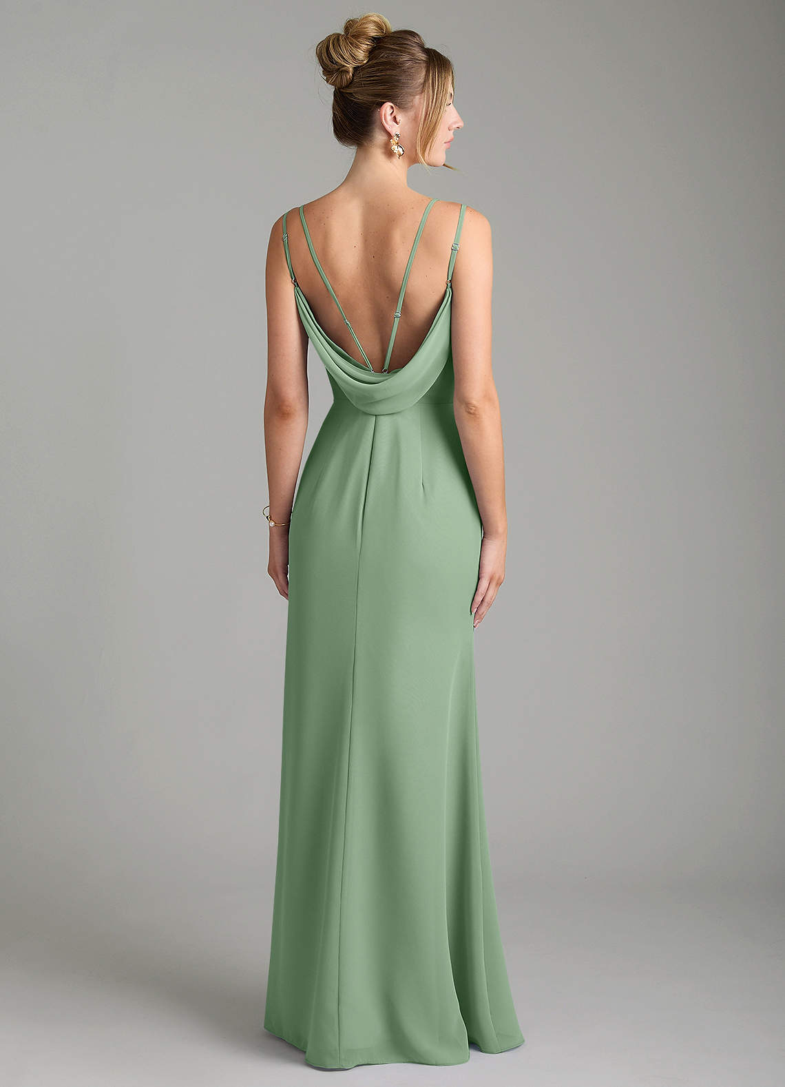 Egypt Sheath Sweetheart Chiffon Bridesmaid Dress in Matcha