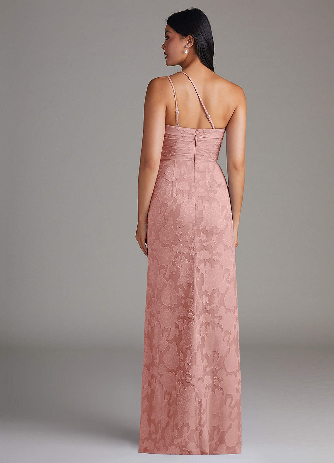 Eren Sheath One-Shoulder Floral Burnout Bridesmaid Dress in Rosette