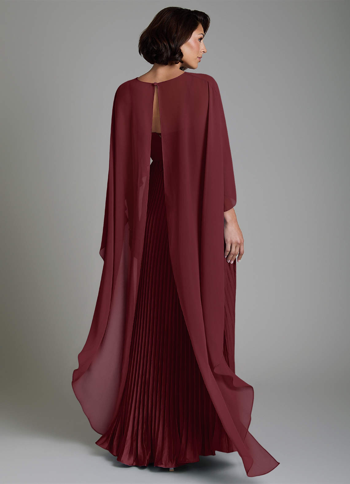 Micah A-Line Sweetheart Stretch Satin and Chiffon Bridesmaid Dress in Cabernet