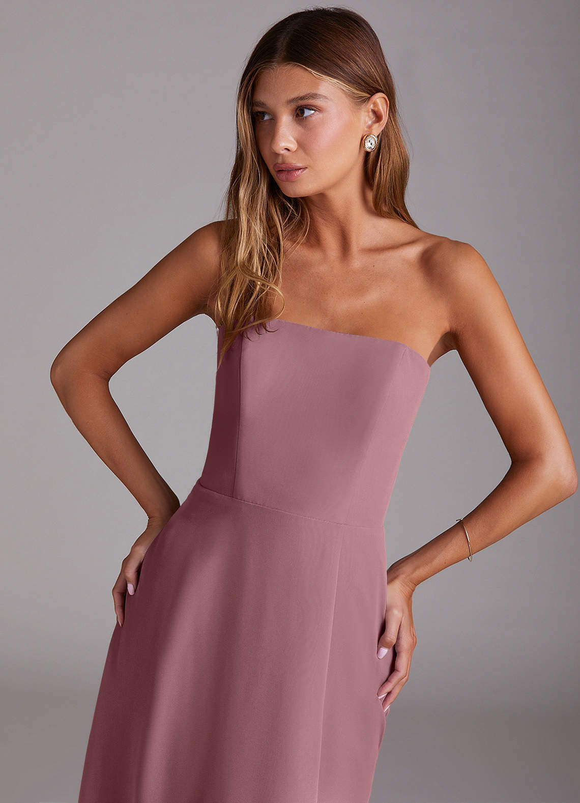 Wren A-Line Straight-Neck Chiffon Bridesmaid Dress in Amethyst