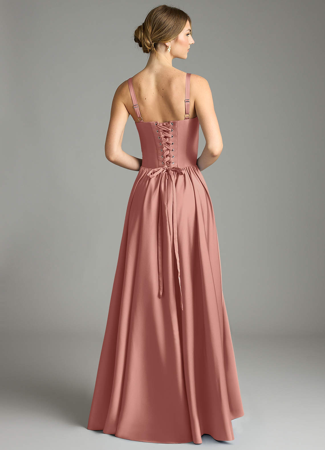 Evadina A-Line Sweetheart Stretch Satin Bridesmaid Dress in Rosette