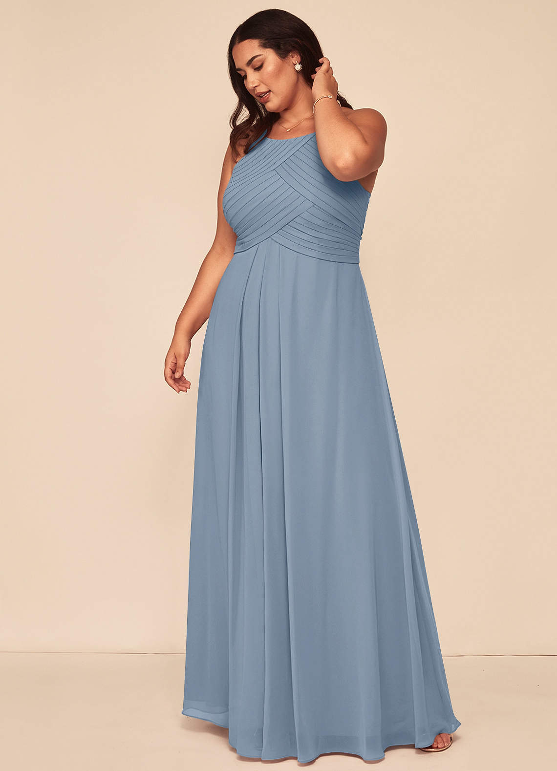 Ginger A-Line Halter Chiffon Bridesmaid Dress