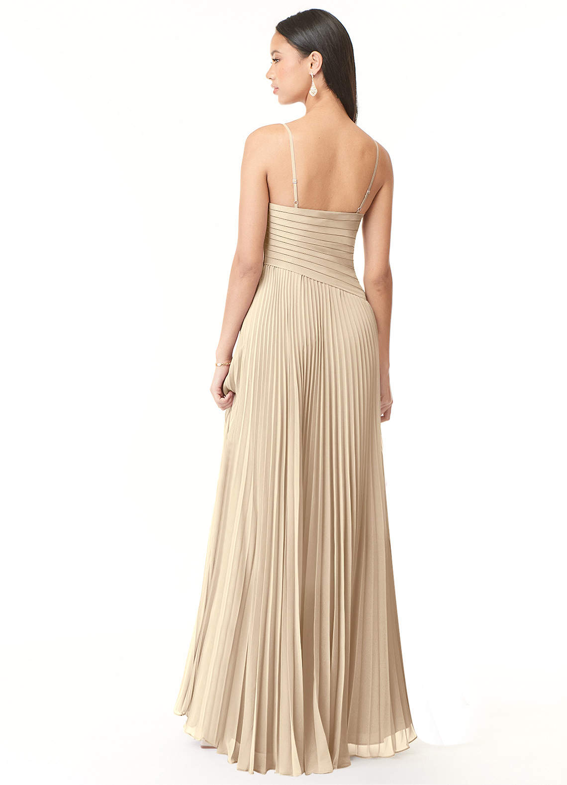 Vini A-Line V-Neck Chiffon Bridesmaid Dress in Champagne