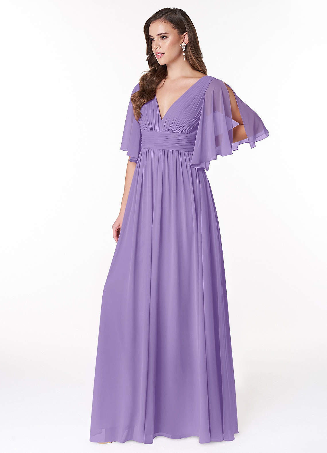 Temeka A-Line V-Neck Chiffon Bridesmaid Dress in Tahiti