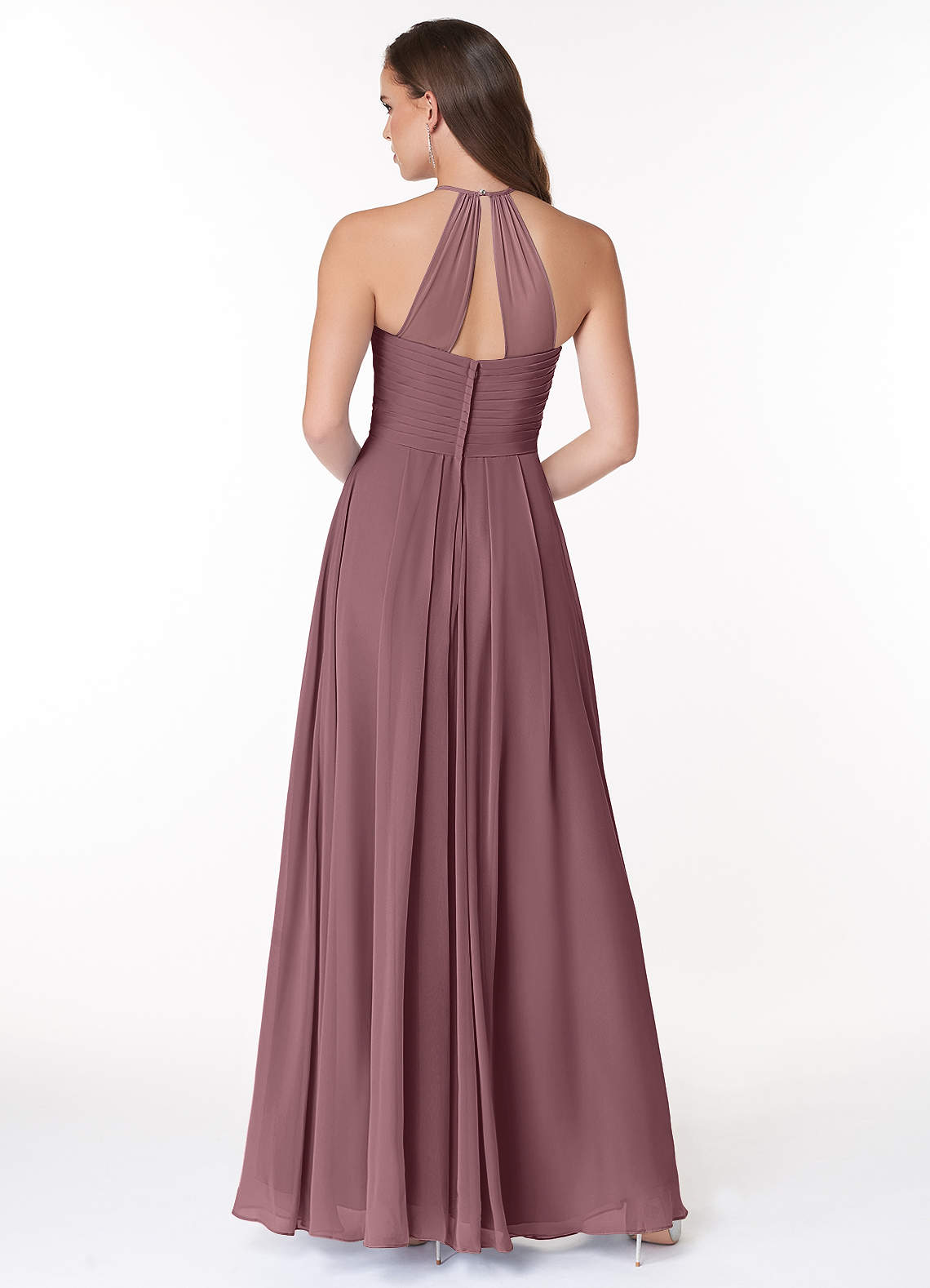 Ginger A-Line Halter Chiffon Bridesmaid Dress in Amethyst