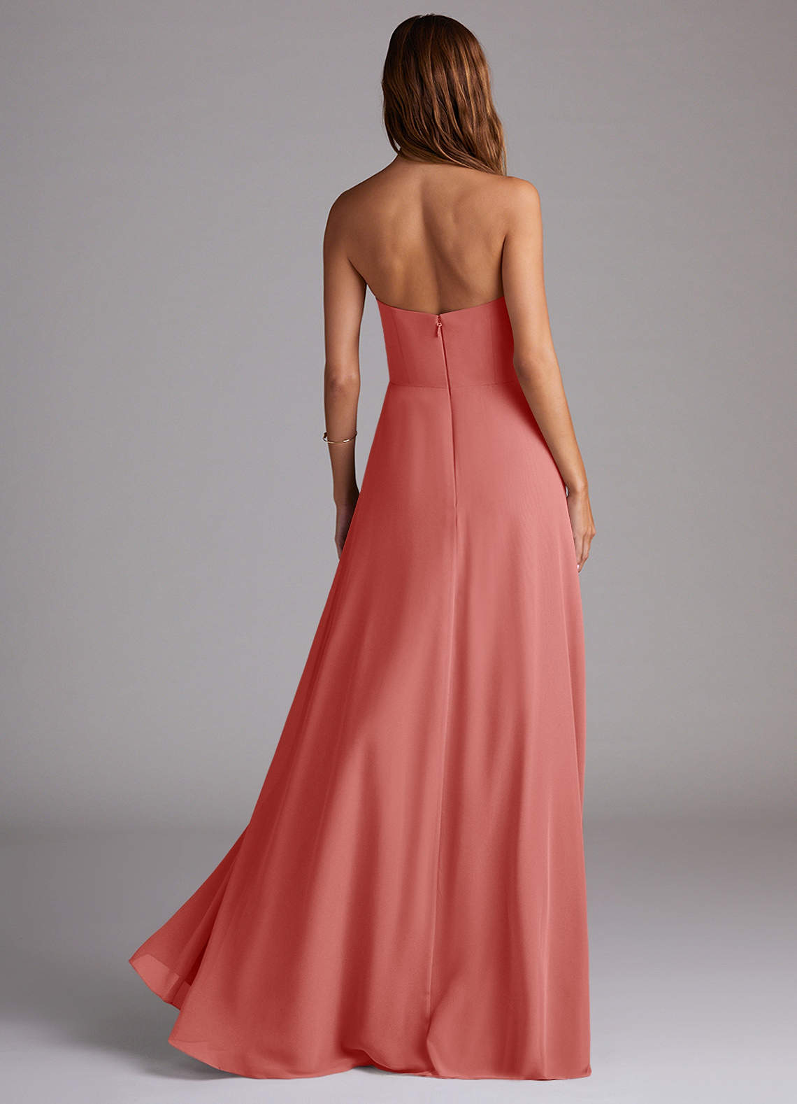 Wren A-Line Straight-Neck Chiffon Bridesmaid Dress in Antique Rose