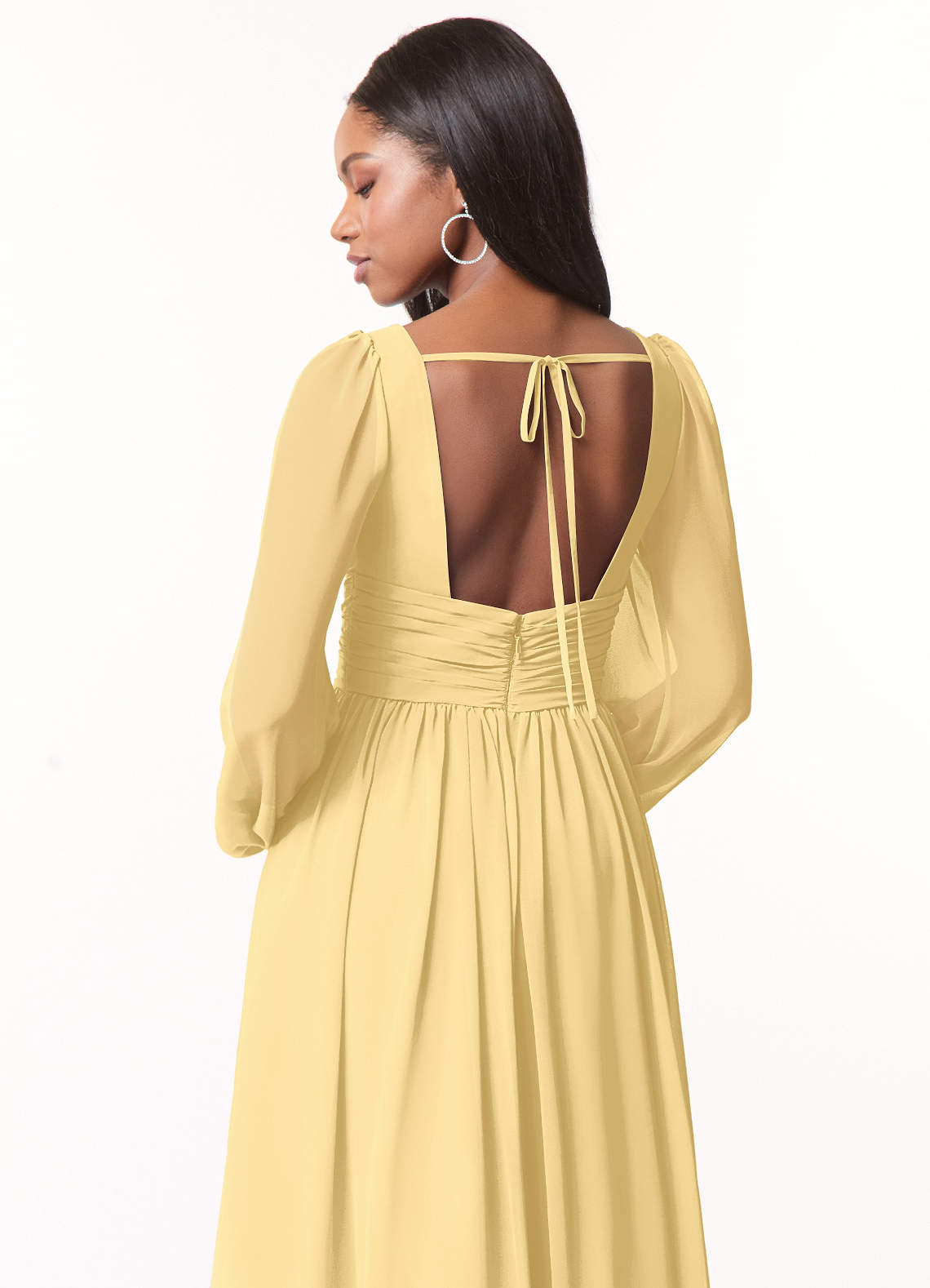 Norah A-Line V-Neck Chiffon Bridesmaid Dress in Butter