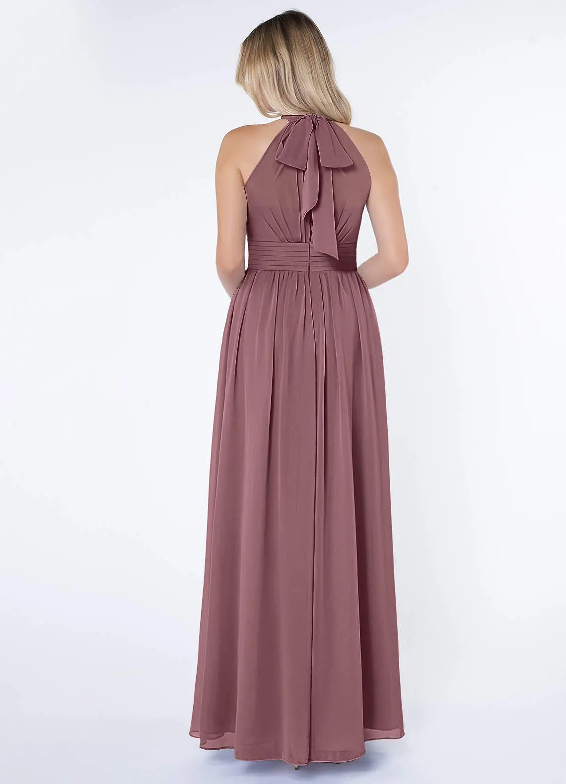 Iman A-Line Halter Chiffon Bridesmaid Dress in Amethyst