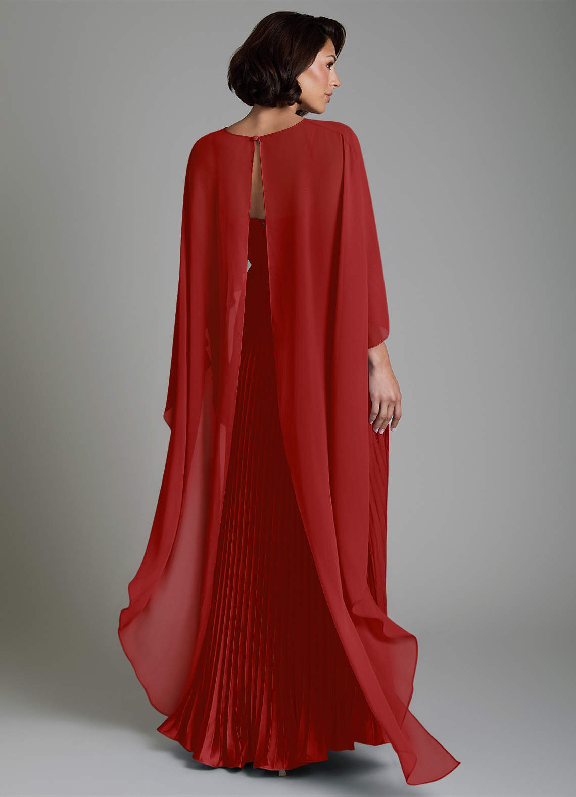 Micah A-Line Sweetheart Stretch Satin and Chiffon Bridesmaid Dress in Pomegranate