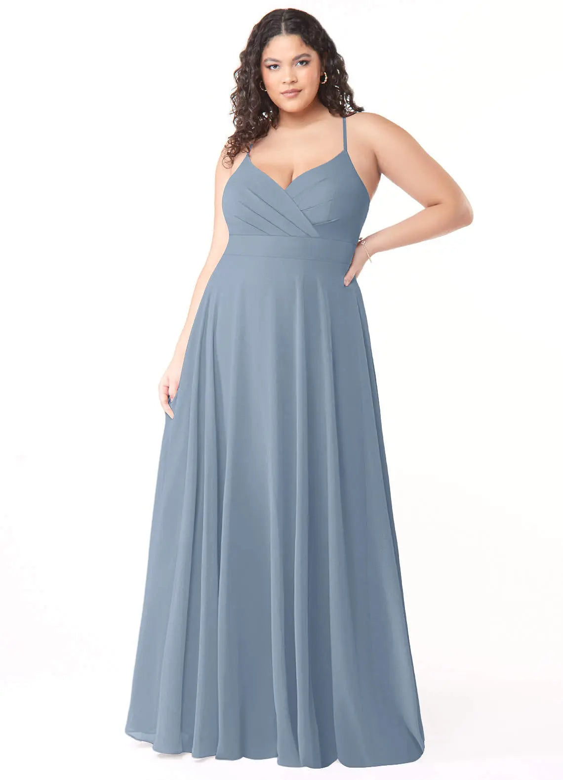Avelina A-Line V-Neck Chiffon Bridesmaid Dress