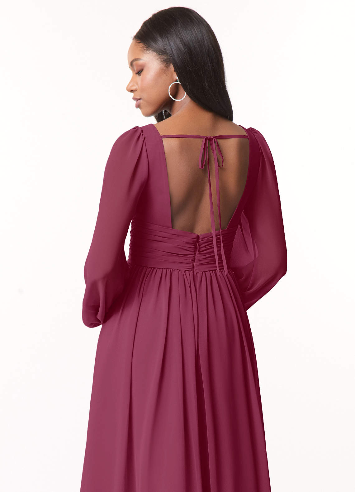 Norah A-Line V-Neck Chiffon Bridesmaid Dress in Mulberry