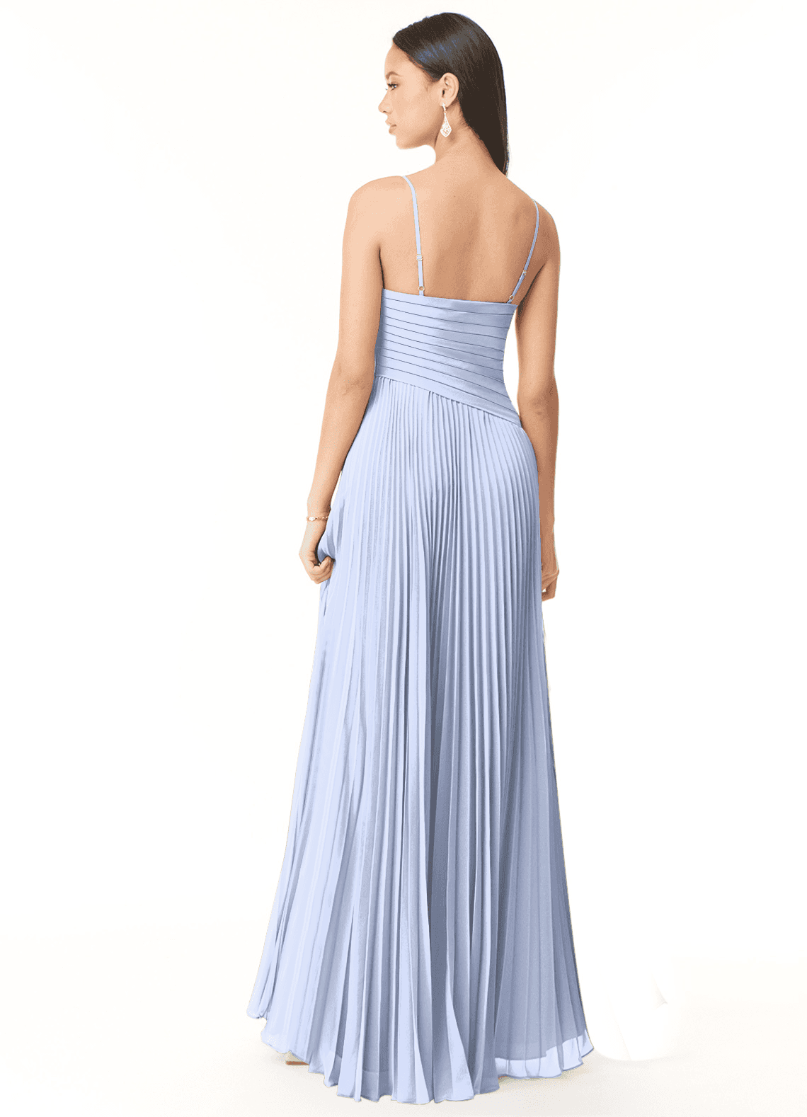Vini A-Line V-Neck Chiffon Bridesmaid Dress in Ice