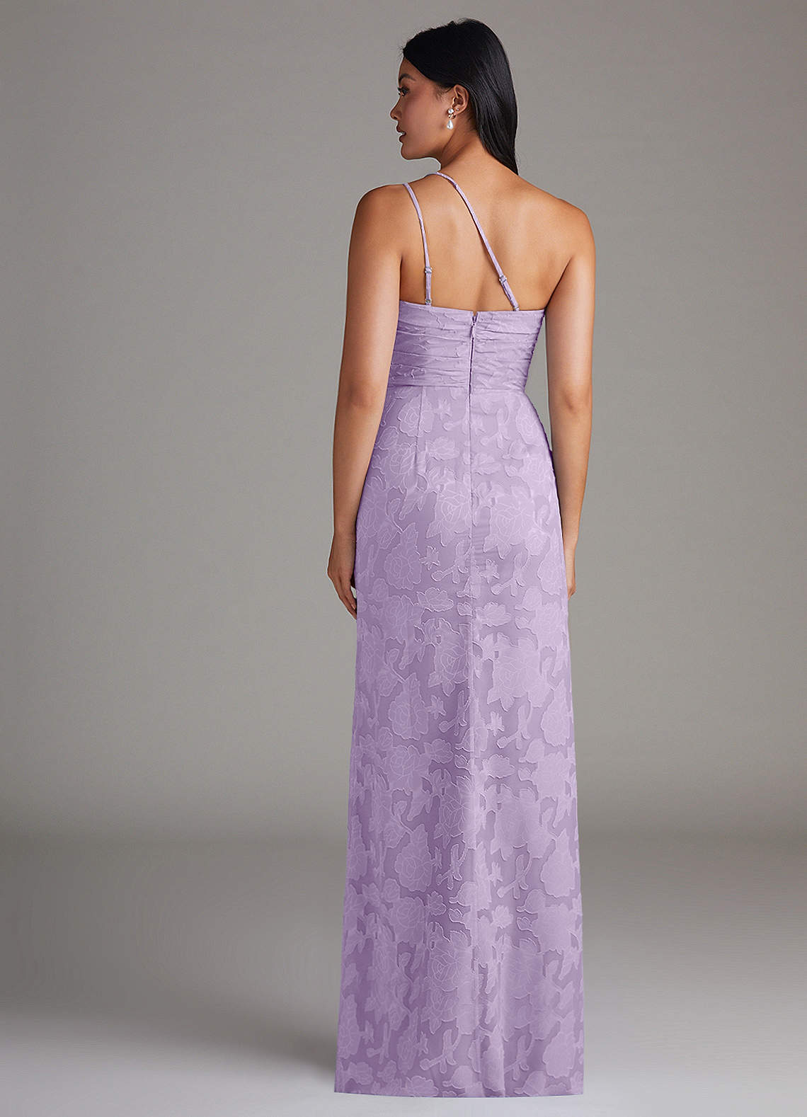 Eren Sheath One-Shoulder Floral Burnout Bridesmaid Dress in Lilac