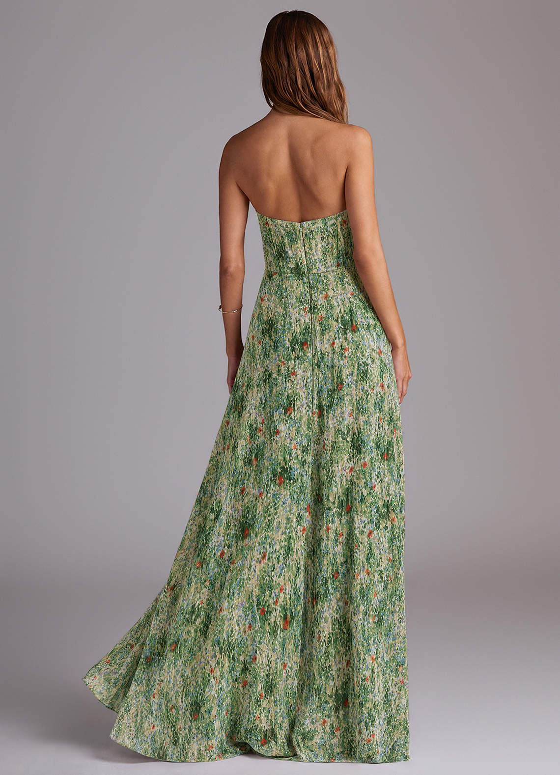 Wren A-Line Straight-Neck Chiffon Bridesmaid Dress in Meadow Bloom
