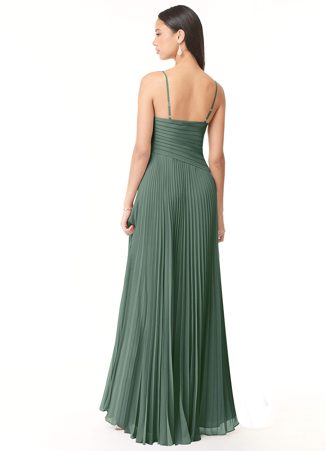 Vini A-Line V-Neck Chiffon Bridesmaid Dress in Eucalyptus