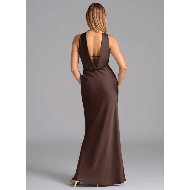 Lusinda Mermaid Strapless Stretch Satin Bridesmaid Dress in Ganache - additional view 14