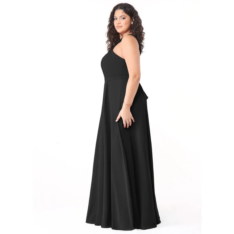 Dixie A-Line Halter Chiffon Bridesmaid Dress in black - additional view 19