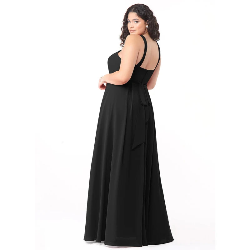 Dixie A-Line Halter Chiffon Bridesmaid Dress in black - additional view 20